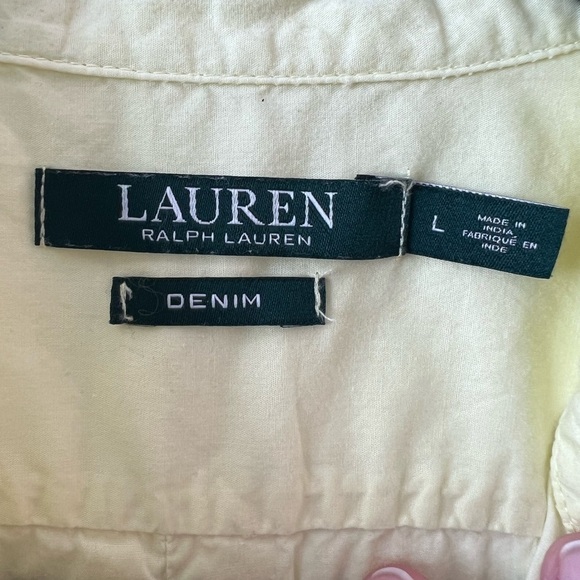 Lauren Ralph Lauren long sleeve button up polo denim top size L - Picture 5 of 6